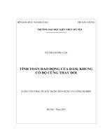 TÍNH TOÁN DAO ĐỘNG của dầm, KHUNG có độ CỨNG THAY đổi
