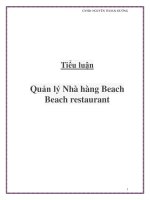 tiểu luận  quản lý nhà hàng beach beach restaurant