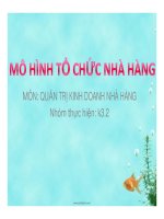 tiểu luận mô hình tổ chức nhà hàng