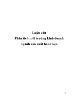 phân tích môi trường kinh doanh ngành sản xuất bánh kẹo