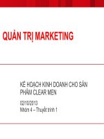 Kế hoạch kinh doanh cho sản phẩm Clear Men