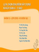 Lựa chọn địa điểm xây dựng khách sạn 4, 5 sao