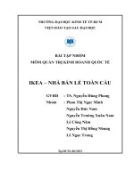 BÀI TẬP NHÓM MÔM QUẢN TRỊ KINH DOANH QUỐC TẾ  IKEA – NHÀ BÁN LẺ TOÀN CẦU