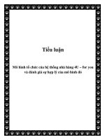 tiểu luận  mô hình tổ chức của hệ thống nhà hàng 4u – for you và đánh giá sự hợp lý của mô hình đó