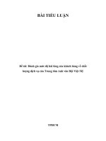 Bài tiểu luận đánh giá mức độ hài lòng của khách hàng về chất lượng dịch vụ của trung tâm anh văn việt mỹ