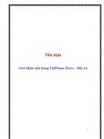 tiểu luận  giới thiệu nhà hàng fullmoon town – hội an