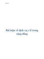 bài luận về dịch vụ y tế trong cộng đồng