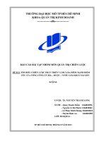 tiểu luận  tìm hiểu chiến lược phát triển và đưa ra điểm mạnh điểm yếu của tổng công ty bia – rượu – nước giải khát sài