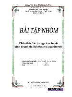 tiểu luận  phân tich đăc trưng của căn hộ kinh doanh du lich (tourist apartment)