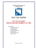 tiểu luận  cơ cấu tổ chức trong doanh nghiệp lưu trú