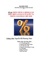 đề tài '''' phân tích và bình luận  diễn biến lãi suất ở nước ta trong giai đoạn 2007-2010 ''''
