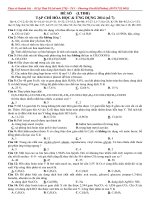 Hóa học  Thi thử (tạp chí HH  UD 2014)  đáp án