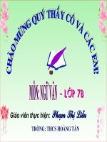 Bài giảng môn ngữ văn lớp 7