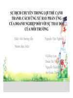 tiểu luận  sự dịch chuyển trong lợi thế cạnh tranh  cách ứng xử hay phản ứng của doanh nghiệp đối với sự thay đổi của mô