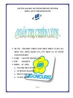 tiểu luận  tìm hiểu chiến luợc phát triển và đưa ra điểm yếu, điểm mạnh của công ty dịch vụ lữ hành saigontourist