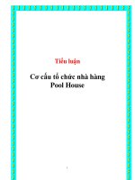 tiểu luận  cơ cấu tổ chức nhà hàng pool house