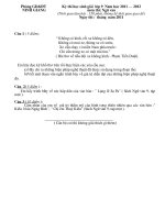 Một số đề thi ngữ văn cấp huyện