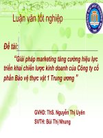 Slide giải pháp marketing tăng cường hiệu lực triển khái chiến lược kinh doanh của công ty cổ phần bảo vệ thực vật 1 trung ương