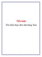 tiểu luận  tìm hiểu thực đơn nhà hàng xưa