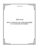 cơ sở lý luận về doanh nghiệp và văn hóa doanh nghiệp
