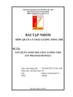 tiểu luận xây dựng ngôi nhà chất lượng cho sản phẩm bánh pizza