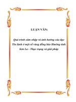 LUẬN VĂN: Quá trình xâm nhập và ảnh hưởng của đạo Tin lành ở một số vùng đồng bào Hmông tỉnh Sơn La - Thực trạng và giải pháp ppt