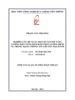 NGHIÊN CỨU ĐỀ XUẤT MỘT SỐ CƠ CHẾ TĂNG  CƯỜNG KHẢ NĂNG ĐẢM BẢO CHẤT LƯỢNG DỊCH  VỤ TRONG MẠNG THÔNG TIN CHUYỂN MẠCH GÓI