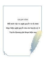LUẬN VĂN: Đổi mới việc ra nghị quyết và tổ chức thực hiện nghị quyết của các huyện uỷ ở Tuyên Quang giai đoạn hiện nay pot