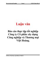 Báo cáo thực tập tốt nghiệp - Công ty Cổ phần xây dựng Công nghiệp và Thương mại Việt Hoàng. pptx