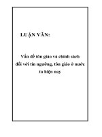 LUẬN VĂN: Vấn đề tôn giáo và chính sách đối với tín ngưỡng, tôn giáo ở nước ta hiện nay potx
