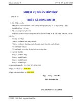 NHIỆM VỤ ĐỒ ÁN MÔN HỌC: THIẾT KẾ ĐỒNG HỒ SỐ ppt