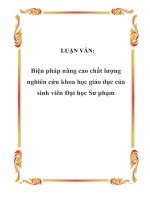 LUẬN VĂN: Biện pháp nâng cao chất lượng nghiên cứu khoa học giáo dục của sinh viên Đại học Sư phạm pot