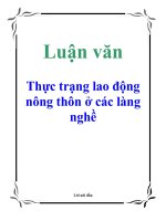 luận văn  thực trạng lao động nông thôn ở các làng nghề