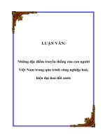 LUẬN VĂN: Những đặc điểm truyền thống của con người Việt Nam trong qúa trình công nghiệp hoá, hiện đại hoá đất nước ppt