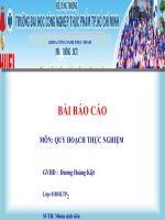 - Quy hoạch thực nghiệm - bt 236 docx