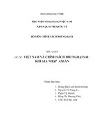 tiểu luận '''' việt  nam và chính sách đối ngoại sau khi gia nhập asean ''''