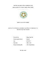 QUẢN LÝ VÀ SỬ DỤNG LAO ĐỘNG TẠI CÔNG TY TNHH MAY VÀ THƯƠNG MẠI VIỆT THÀNH