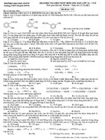 Đề và đáp án thi thử đại học môn hóa lần 1 Chuyên ĐHKHTN doc