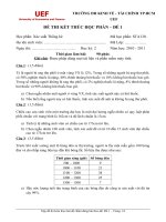 ĐỀ THI KẾT THÚC HỌC PHẦN MÔN XÁC SUẤT THỐNG KÊ TRƯỜNG ĐH KINH TẾ TÀI CHÍNH TP.HCM UEF – ĐỀ 1 pptx