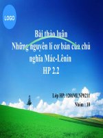 Bài thảo luận những nguyên lý cơ bản của chủ nghĩa Mác lê -nin HP 2.2 pdf