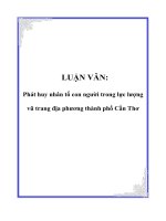 LUẬN VĂN: Phát huy nhân tố con người trong lực lượng vũ trang địa phương thành phố Cần Thơ docx