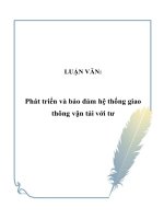 LUẬN VĂN: Phát triển và bảo đảm hệ thống giao thông vận tải pdf