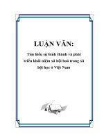 LUẬN VĂN: Tìm hiểu sự hình thành và phát triển khái niệm xã hội hoá trong xã hội học ở Việt Nam pptx