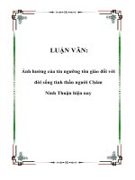 LUẬN VĂN: Ảnh hưởng của tín ngưỡng tôn giáo đối với đời sống tinh thần người Chăm Ninh Thuận hiện nay pot