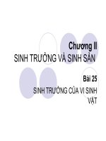 Bài 25 sinh trưởng của vi snh vật