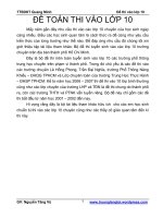 Bộ đề thi môn toán tuyển sinh vào các lớp 10 trên địa bàn TP Hồ Chí Minh