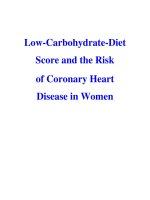 Low-Carbohydrate-Diet Score and the Risk of Coronary Heart Disease in Women potx