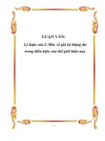 LUẬN VĂN: Lý luận của C.Mác về giá trị thặng dư trong điều kiện của thế giới hiện nay doc