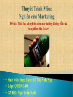 Đồ Án Môn Nghiên Cứu Marketing_Đề Tài: Nghiên Cứu Sự Thất Bại Trong Marketing Của Bia Laser pptx