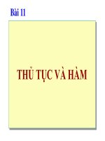 Bài 11 THỦ TỤC VÀ HÀM pptx